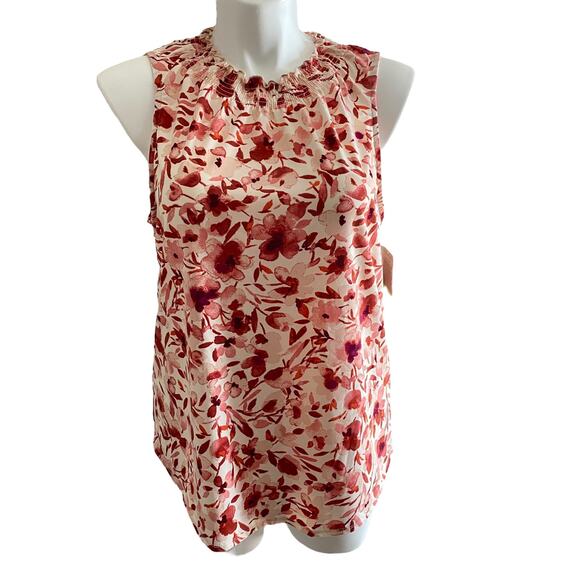 NWT Juniper and Lime Pink Floral Sleeveless Top Sz XL - Picture 1 of 2